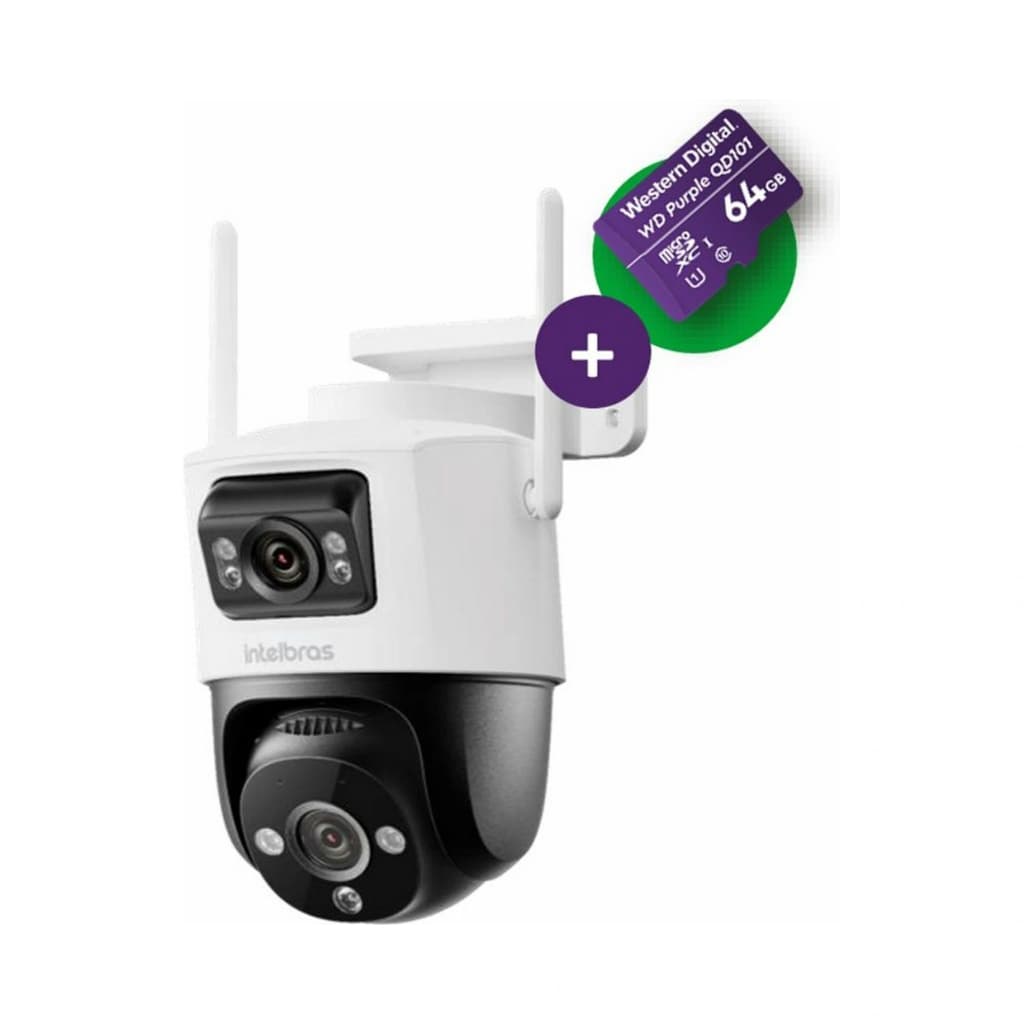 Câmera Inteligente Intelbras IM9+ Full Color Com Micro SD 64Gb Externa Wi-Fi 3MP Visão 360 Graus Colorida Voz Mibo IP66