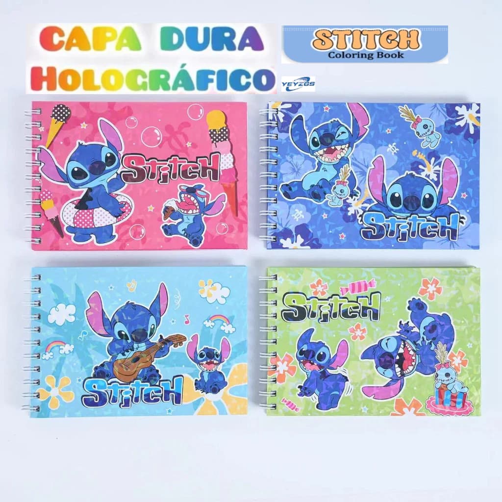 Livros de Colorir Stitch Capa Dura Folhas Grossas Infantil Desenho Pintura Goods-SALE