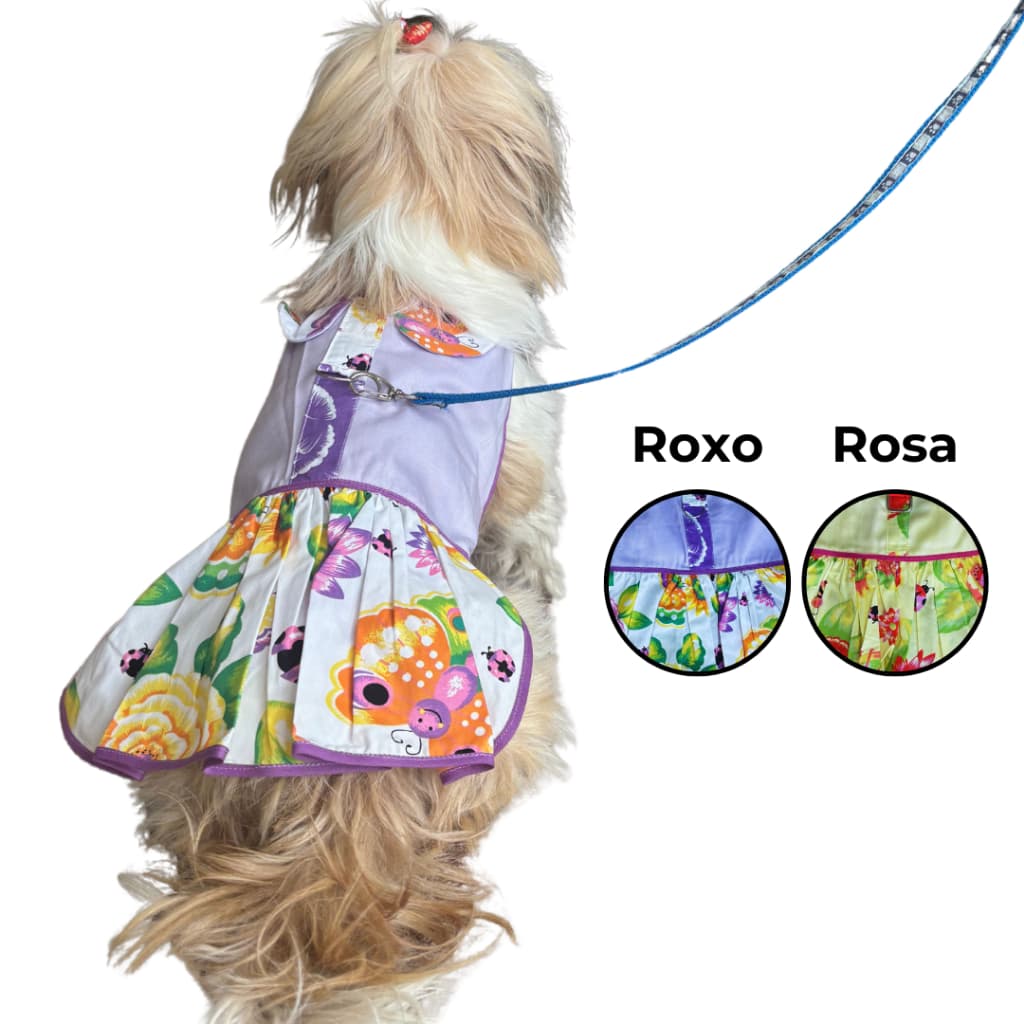 Vestido de Guia para Pet Verão - Roupinha pra Cachorro de Porte Pequeno a Médio Roupa Para Macho Fêmea Carnaval