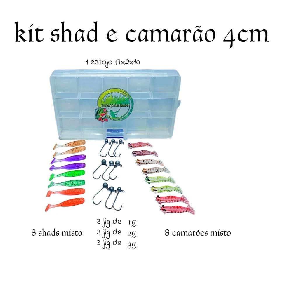 kit ultra light 4cm 26 unidades micro camarão micro shad PROMOÇÃO LIMITADA!!!!!