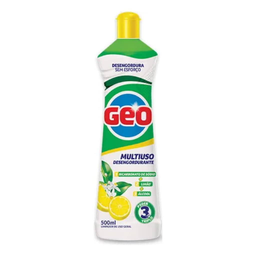 Multiuso GEO Limão 500ml | Álcool + Bicarbonato | Limpeza Profunda e Desengordurante