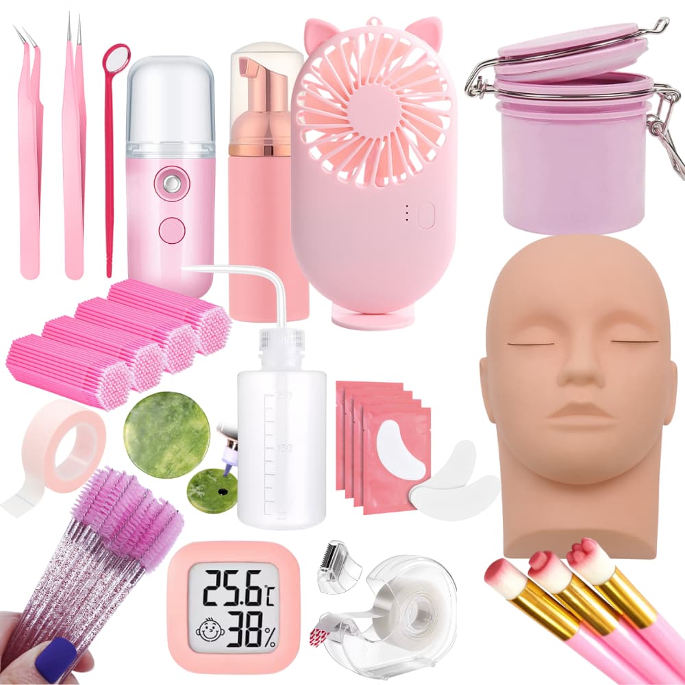 Kit Completo ou Básico Iniciante Extensão De Cilios Cabeça Pump nano pinça reta pinça curva