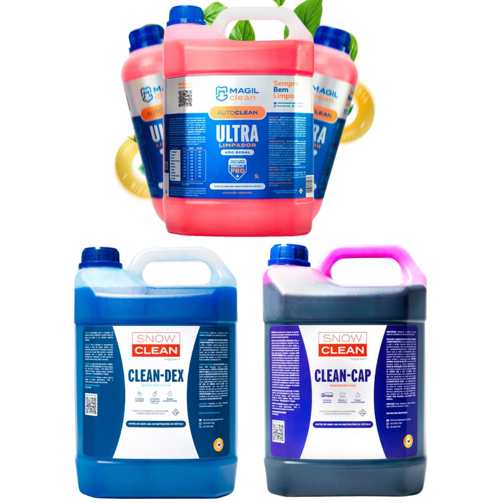 Kit Magil Clean-Cap Intercape + Clean-Dex Solupan + Autoclean Ultra Limpador 5L