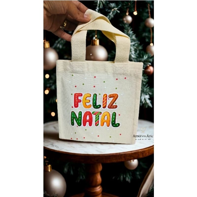Ecobag personalizada tema natal lembrancinha de natal presente natal
