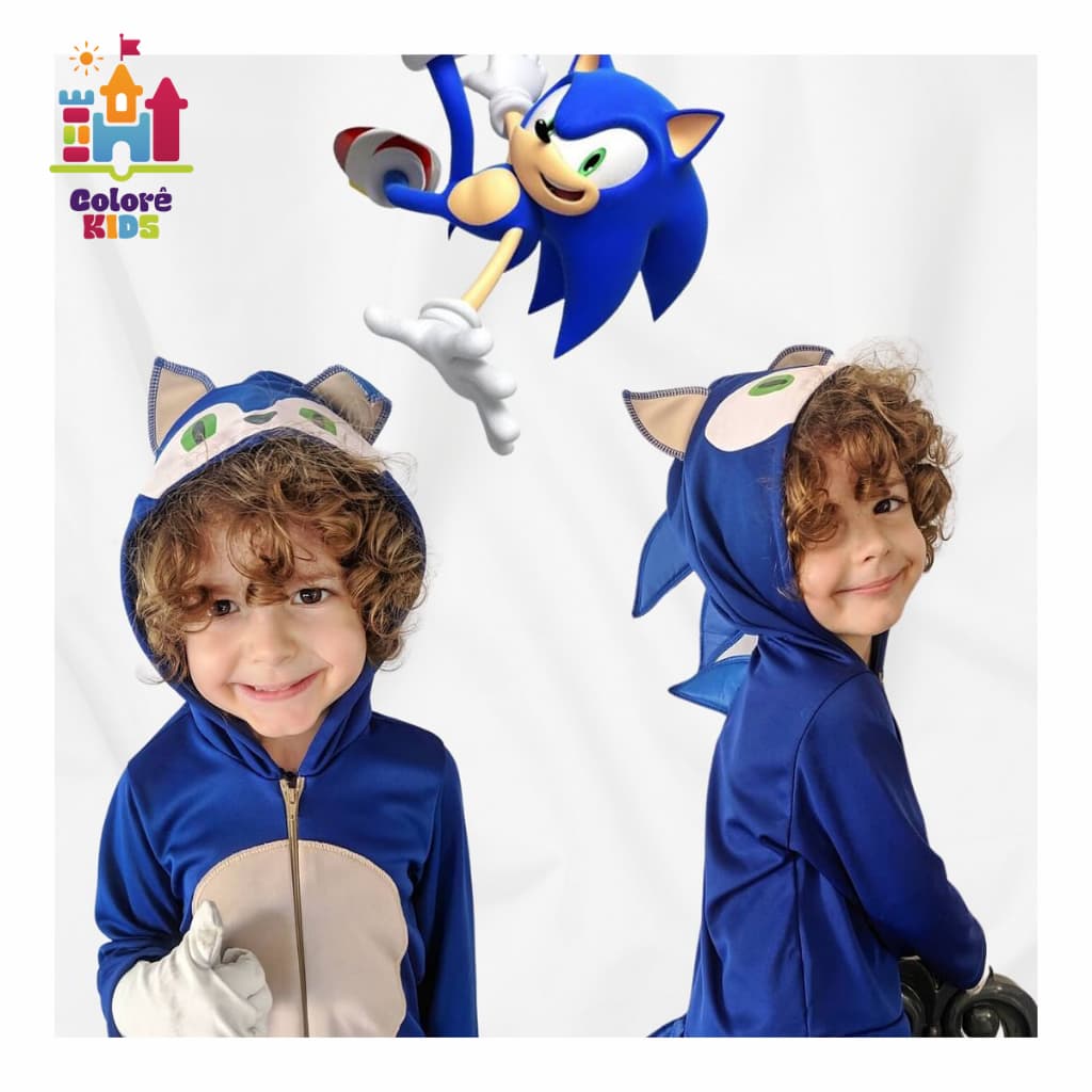 Fantasia Sonic Azul Menino