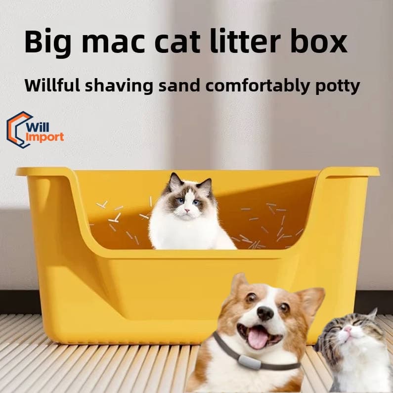 Caixa de areia alta para gato grande Gigante Bandeja Areia Gato Caixa de areia para gatos semifechada