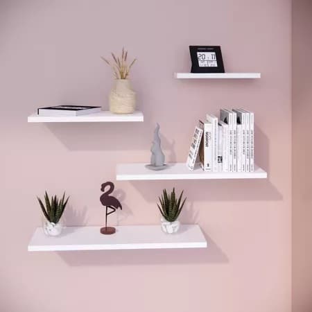 KIT 4 prateleiras decorativas diversas medidas cor branca MDF