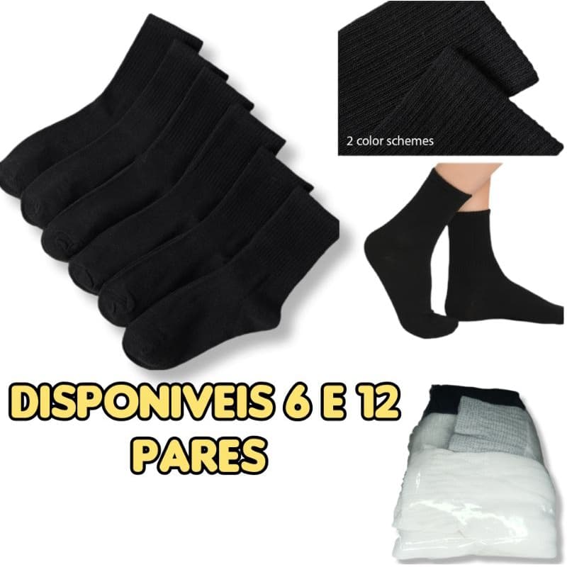 Kit 6 Pares Meia Masculina Algodão Cano Curto Confortável Dia a Dia