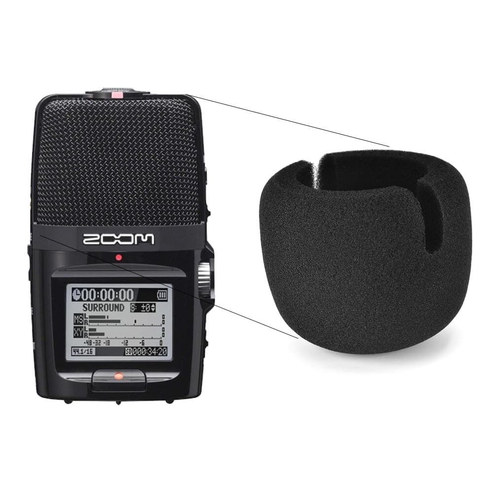 Espuma Capinha pop-filter para gravador Zoom H2 H2n Essential