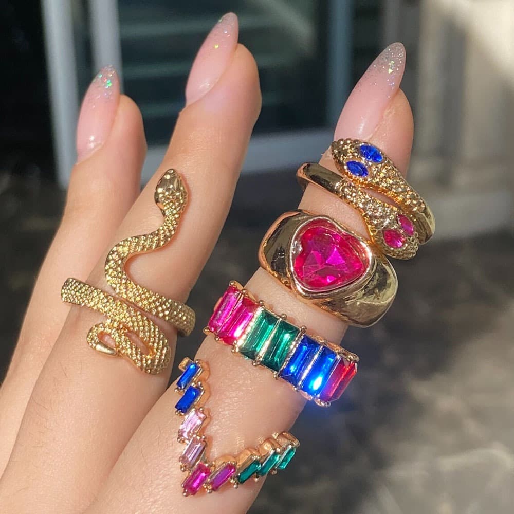 Anéis Empilháveis Para Mulheres , Joias Da Moda , Conjunto De Presente