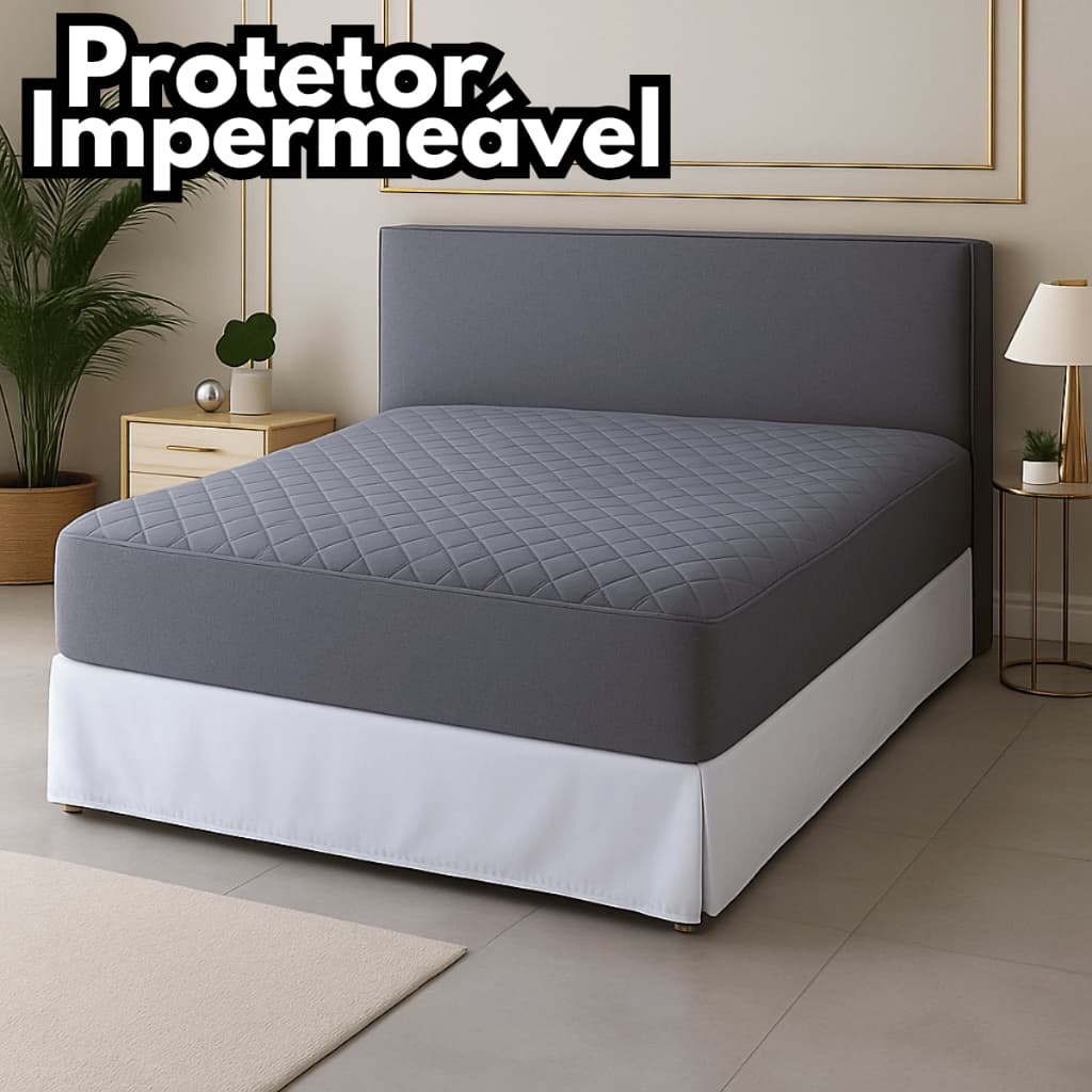 Protetor Impermeável Para Colchão Casal Queen Solteiro E King Anti Ruído 100% Poliéster