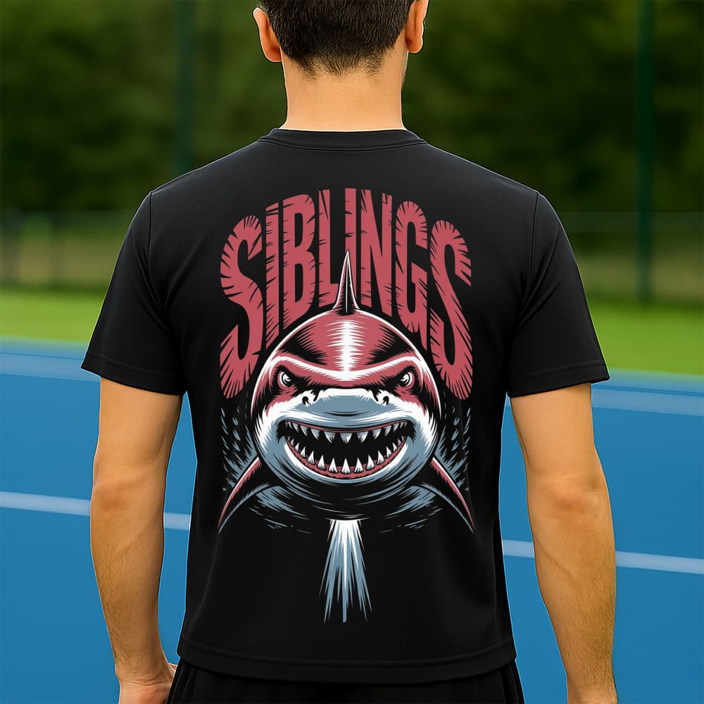 Camiseta Dry Fit Masculina Estampada Tubarão Vermelho P ao GG Leve Respirável Academia Treino
