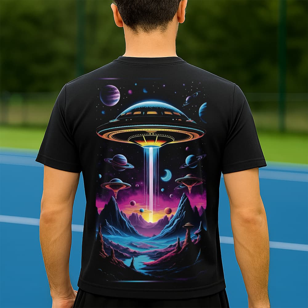 Camiseta Dry Fit Masculina Estampada Abdução Planetária P ao GG Leve Respirável Academia Treino