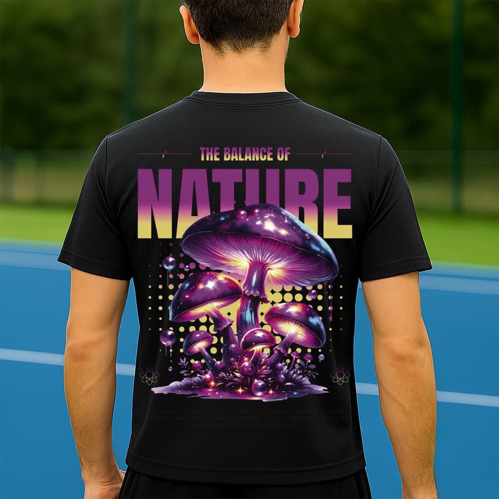 Camiseta Dry Fit Masculina Estampada Cogumelo Natural P ao GG Leve Respirável Academia Treino