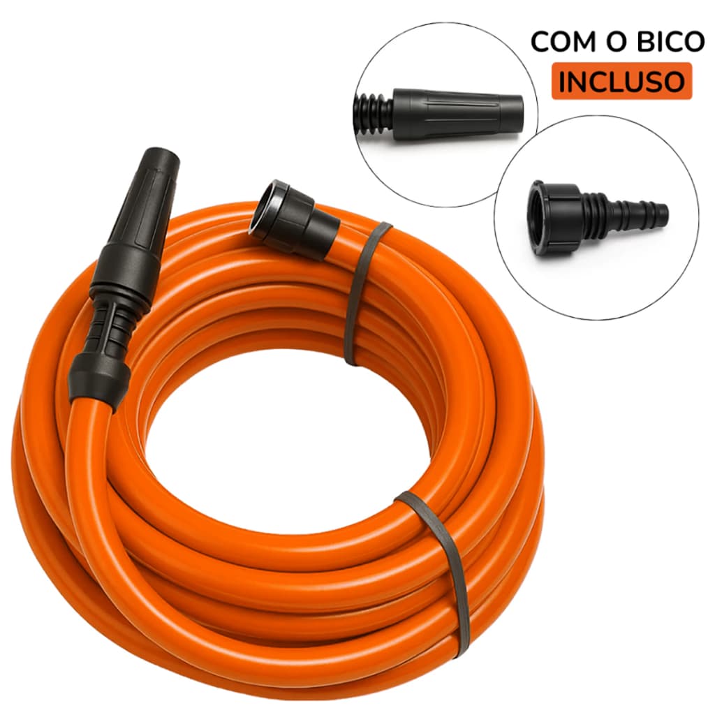 Mangueira Siliconada 7/16 Super Flexível Reforçada Anti Dobras com Engate Esguicho Jardim Casa Carro