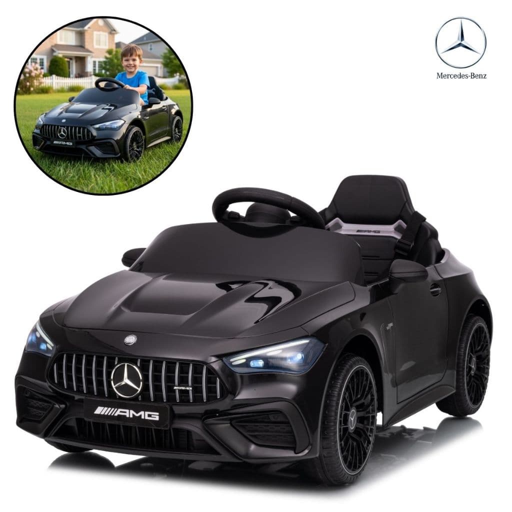 Carro Elétrico Infantil 12V CLE53 Preto com Controle Remoto, Luzes, Som e Entrada USB – Diversão Mini Carro Premium