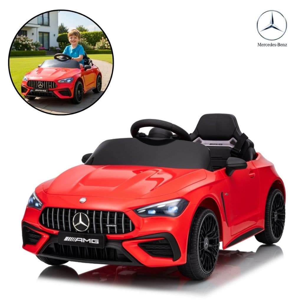 Carro Elétrico Infantil 12V CLE53 Vermelho com Controle Remoto, Luzes e Som – Mini Carro Premium para Crianças