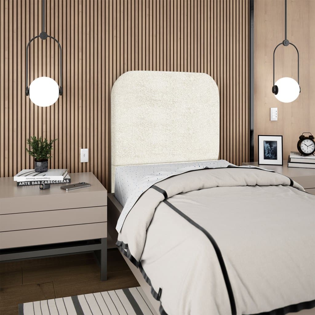 Cabeceira  Orgânica Cama Box Solteiro 100cm Alana Bouclé