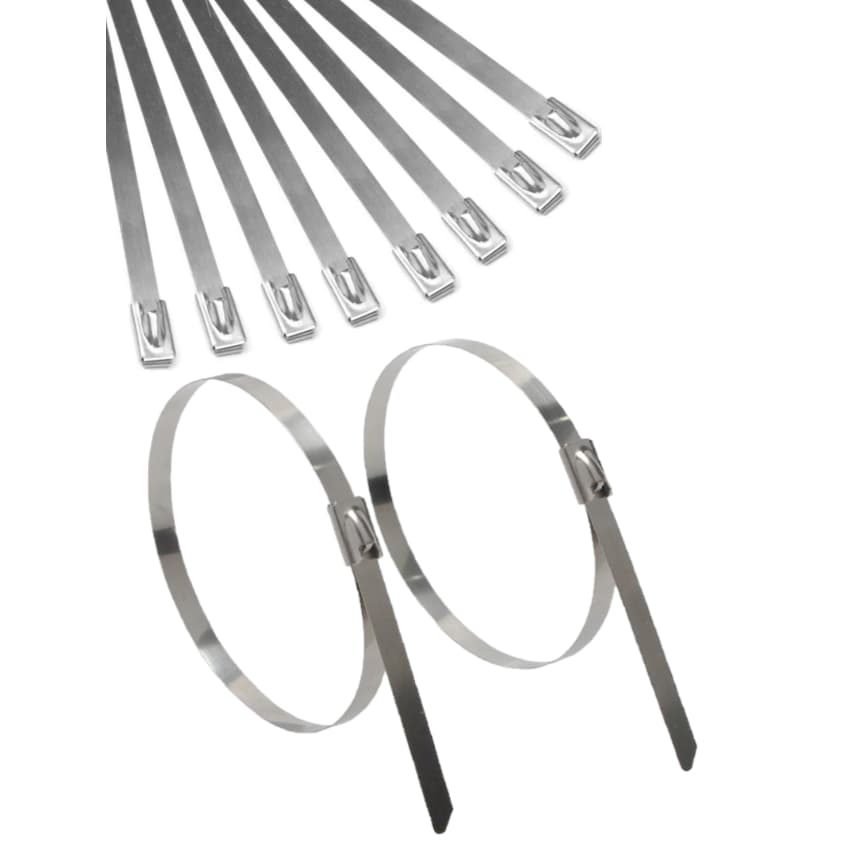 Kit 10x Abraçadeiras 4,6x150mm Aço Inox Zip Tie Para Termotape Enforca Gato Lacre Cinta Metal