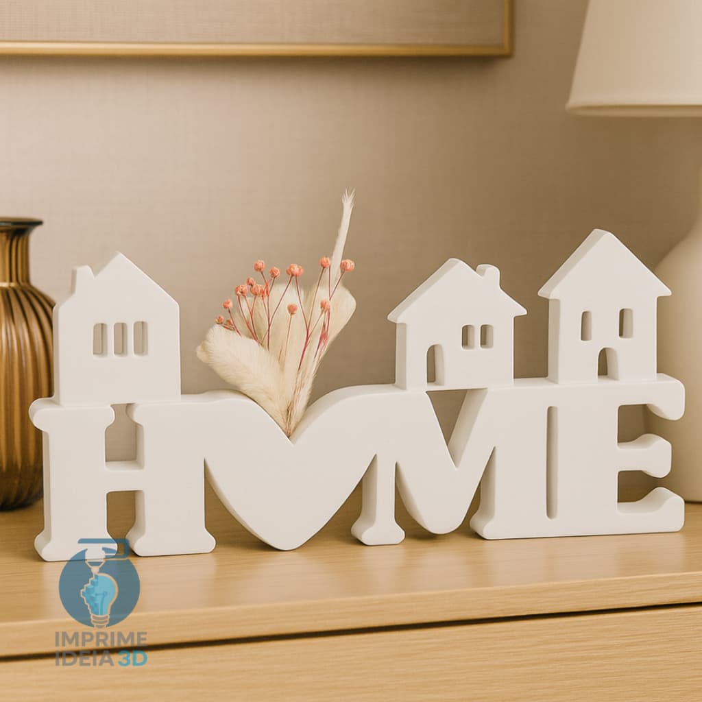 Placa HOME Decorativa| Peça Decorativa HOME | Decoração/Escritório / Sala /  Decoração 3D REF:030
