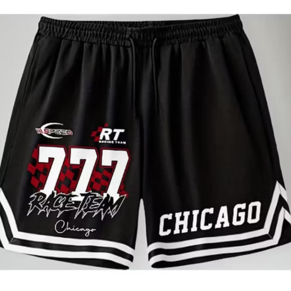 Bermuda Basquete Masculino Chicago Race Dry Fit Short Academia Quadra Treino Solto Promoção