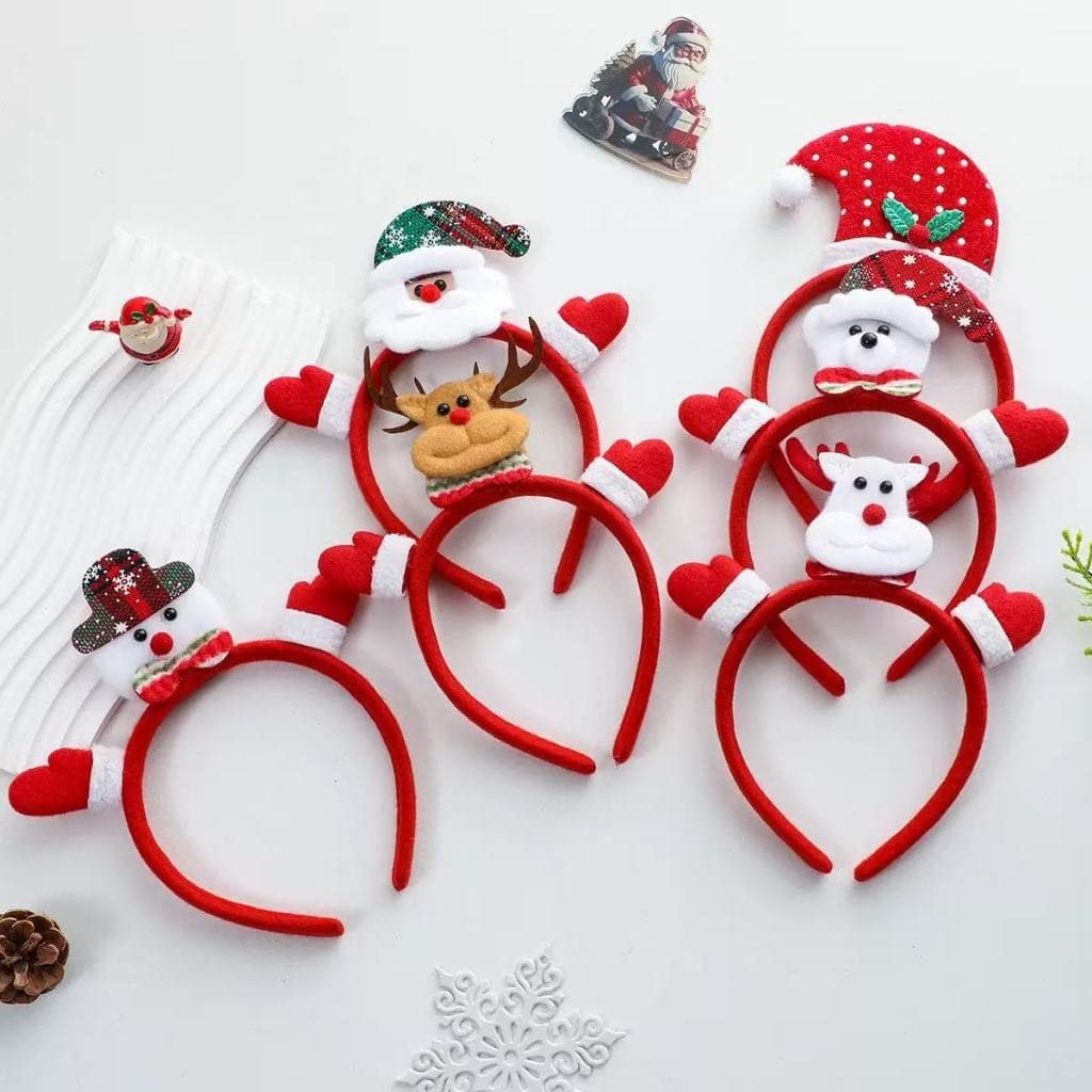 Tiara de Natal Divertida – Papai Noel, Rena e Boneco de Neve para Festas e Fantasias