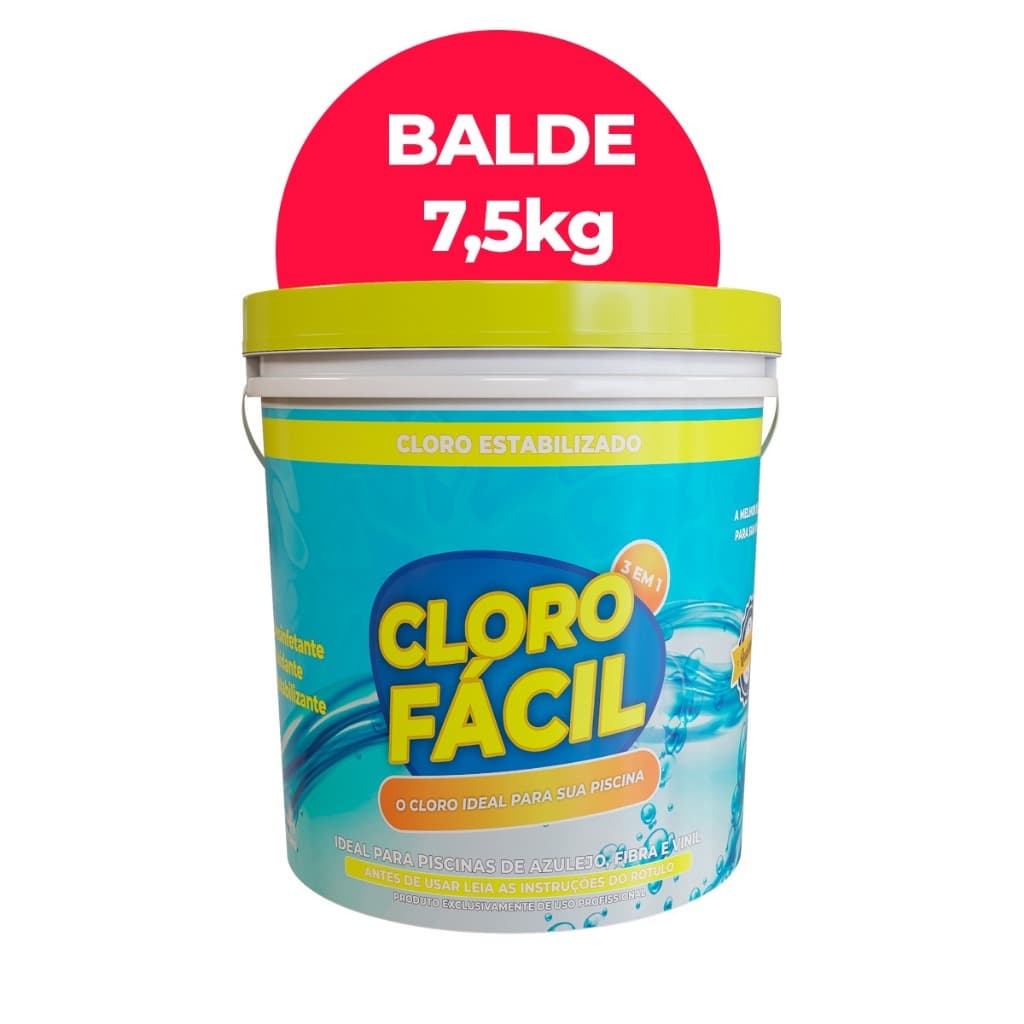 Cloro Fácil 7,5 kg - Cloro para Piscinas 7,5 kg Ultraclor