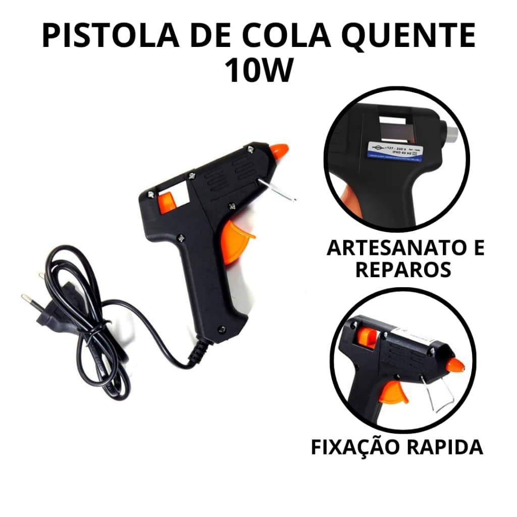 Pistola De Cola Quente 10w 7350 Brasfort