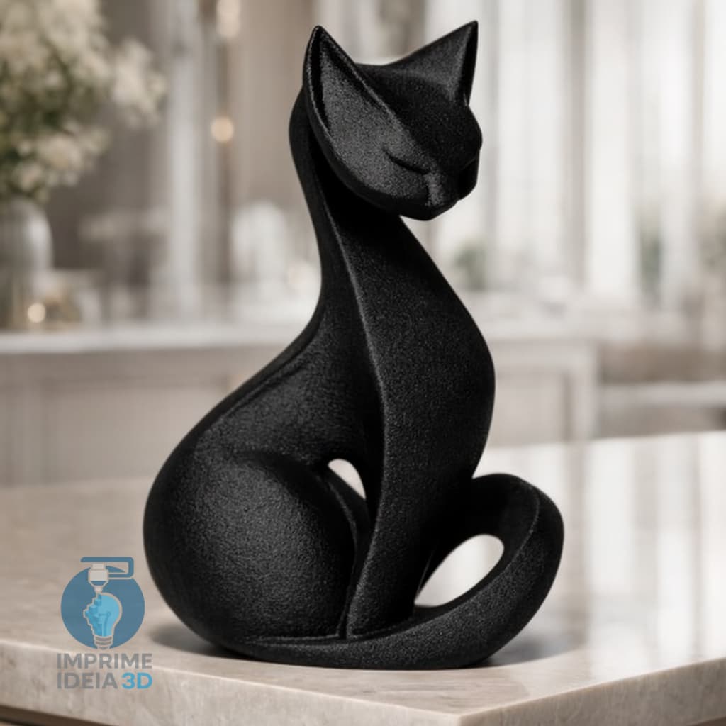 Gato Decorativo 3D | Peça Decorativa | Escultura de Gato Moderna/ Decoração/ Sala/ Escritório / Quarto REF:034