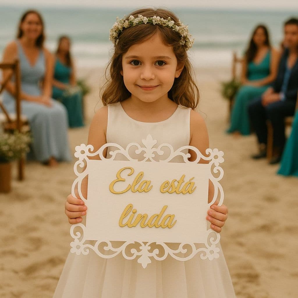 Placa de Casamento Lá Vem a Noiva Diversos Modelos Mdf Plaquinha de Mão Retangular Decoração