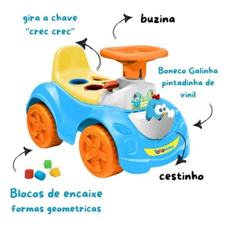 Totoka Andador de Transição Triciclo Motoka Totokinha Galinha Pintadinha Mini - Cardoso Toys