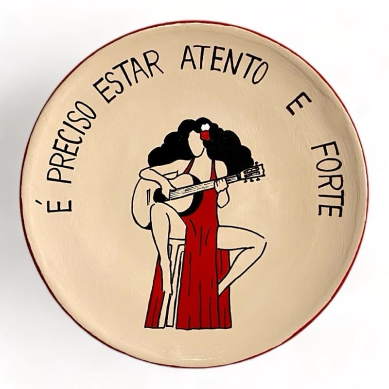 Prato Decorativo Gal do violão com suporte para pendurar
