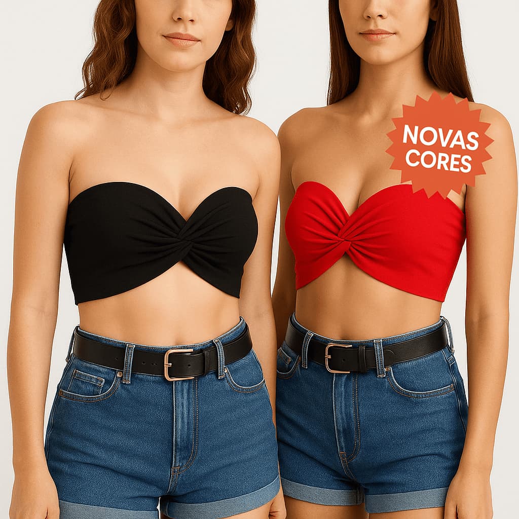 Kit Top Cropped Faixa Nó Frontal Forro Duplo - Estilo Casual Verão Blogueira 2025