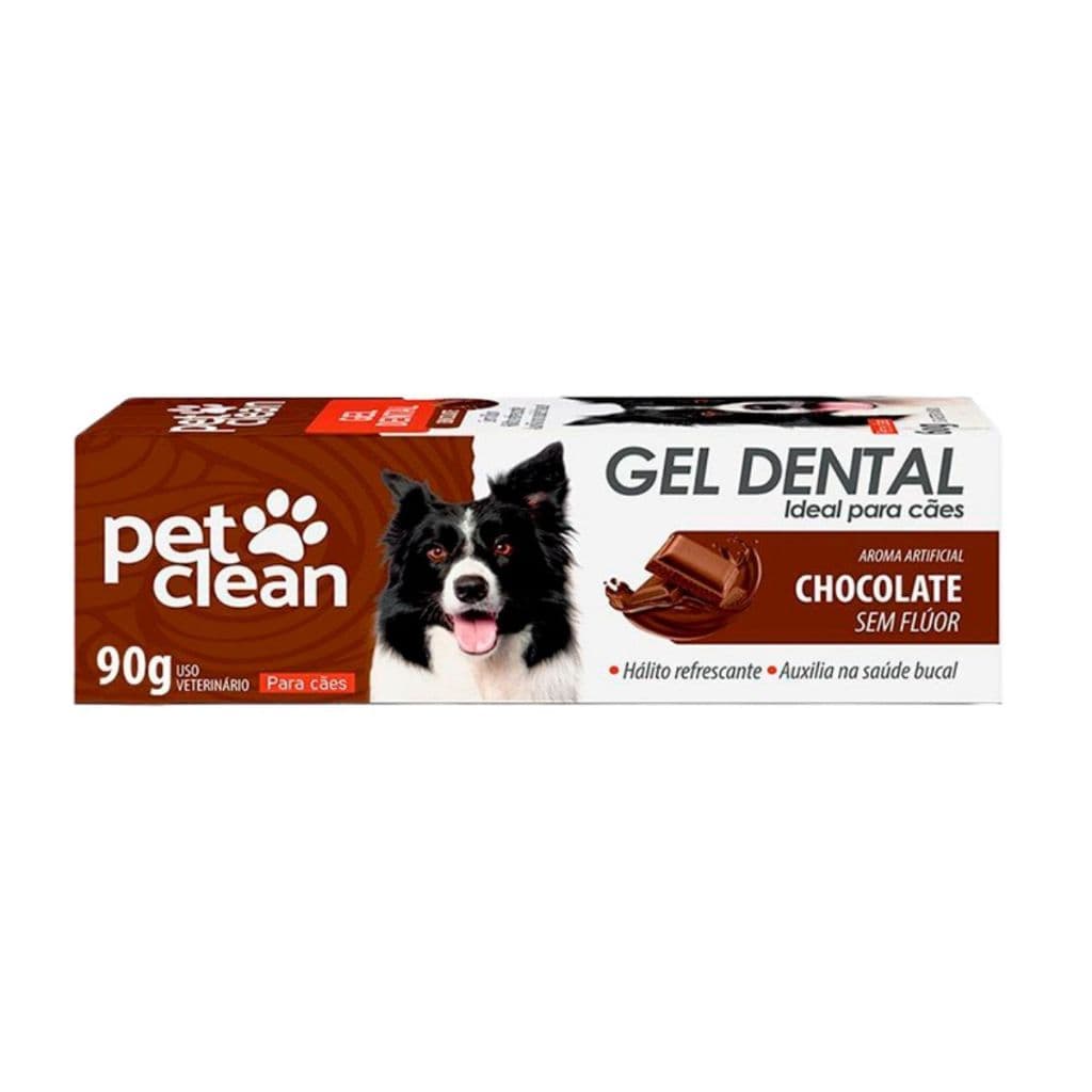 Pasta de Dente Cães e Gatos Pet Clean Gel Dental 90g  - Chocolate