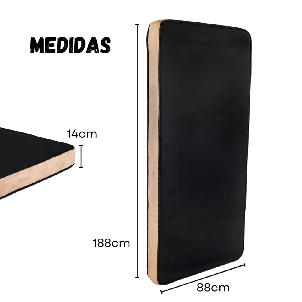 Colchão D28 Solteiro 88x188 – Firmeza, Conforto e Visual Elegante Preto Bege em Promoção.