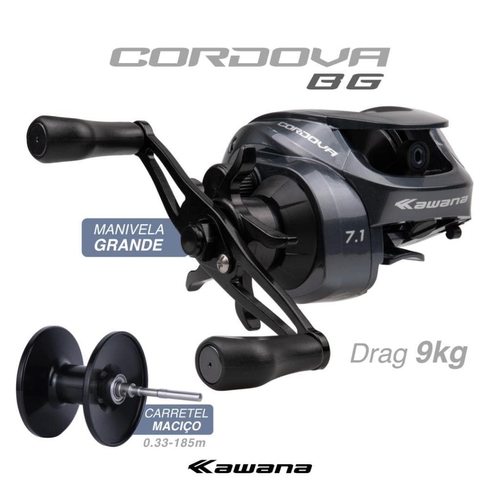Carretilha de Pesca Cordova BG Kawana Drag 9k - 10 Rolamentos