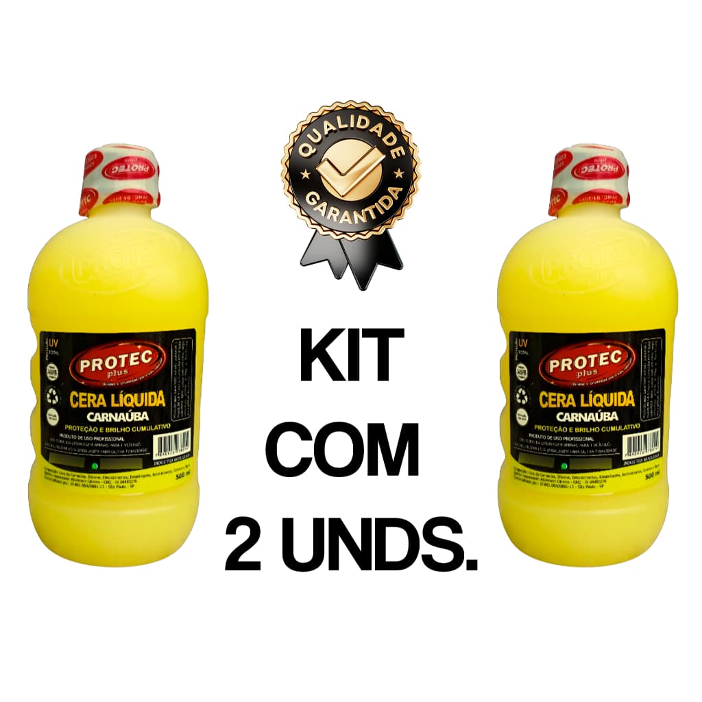 Kit 2x Cera Líquida Carnaúba 500ml – BRILHO ESPELHADO, PROTEÇÃO PROFISSIONAL