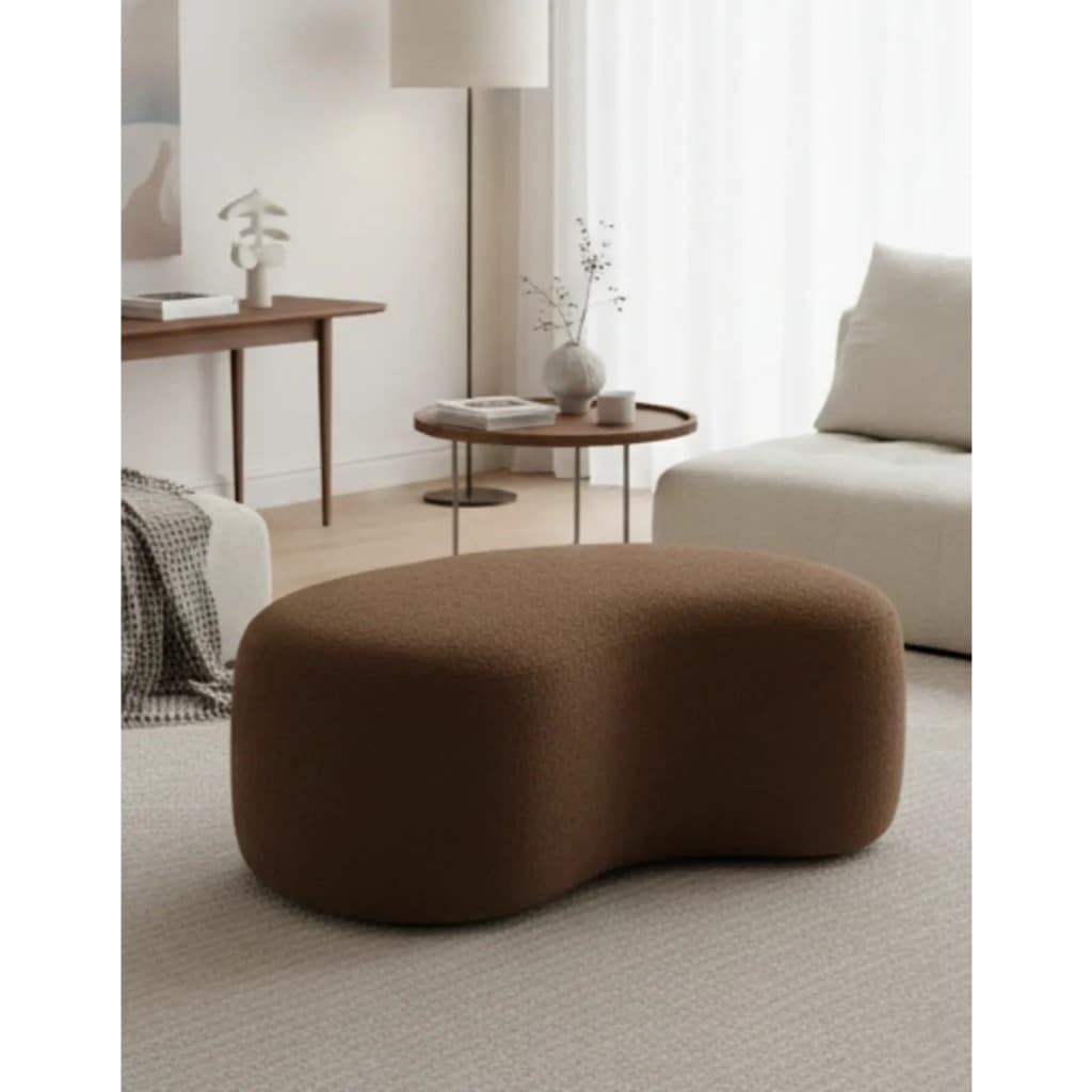 Puff Pufe Puf Orgânico Minimalista para Sala Quarto Moderno Bouclé - Puff Feijão