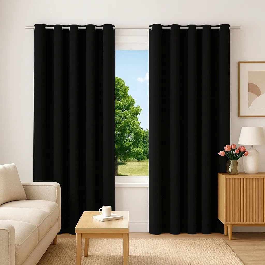 Cortina Blackout Preto com ilhos - 280x280cm