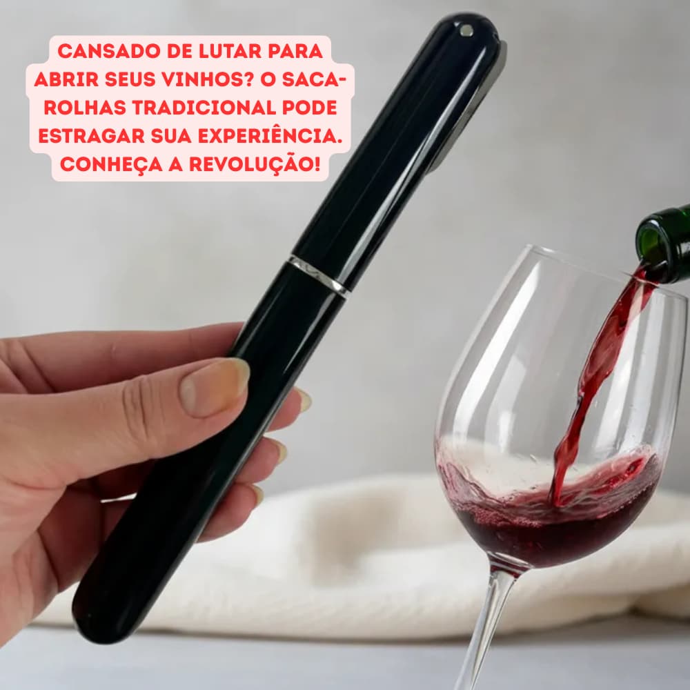 Abridor de Garrafa Vinho Champanhe Agulha Saca-rolhas Pneumático Casa Cozinha Festa Churrasco Encontros Utensilio Decora