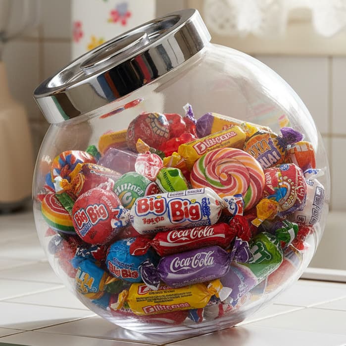 Pote Baleiro Pandora Bormioli Rocco 2,2L Vidro Transparente Doces Biscoitos Decoração