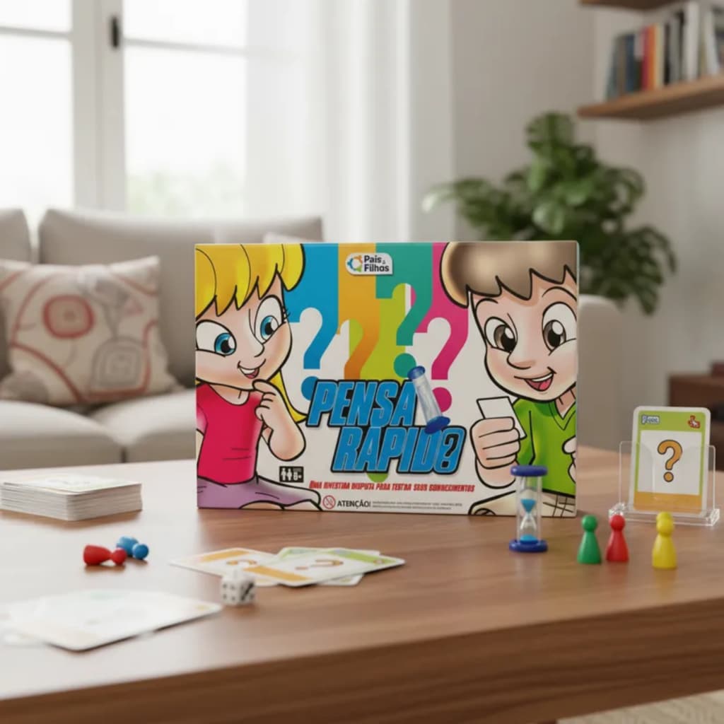 Jogo Educativo Pensa Rápido Perguntas E Respostas Infantil Jogo Divertido Pais e Filhos