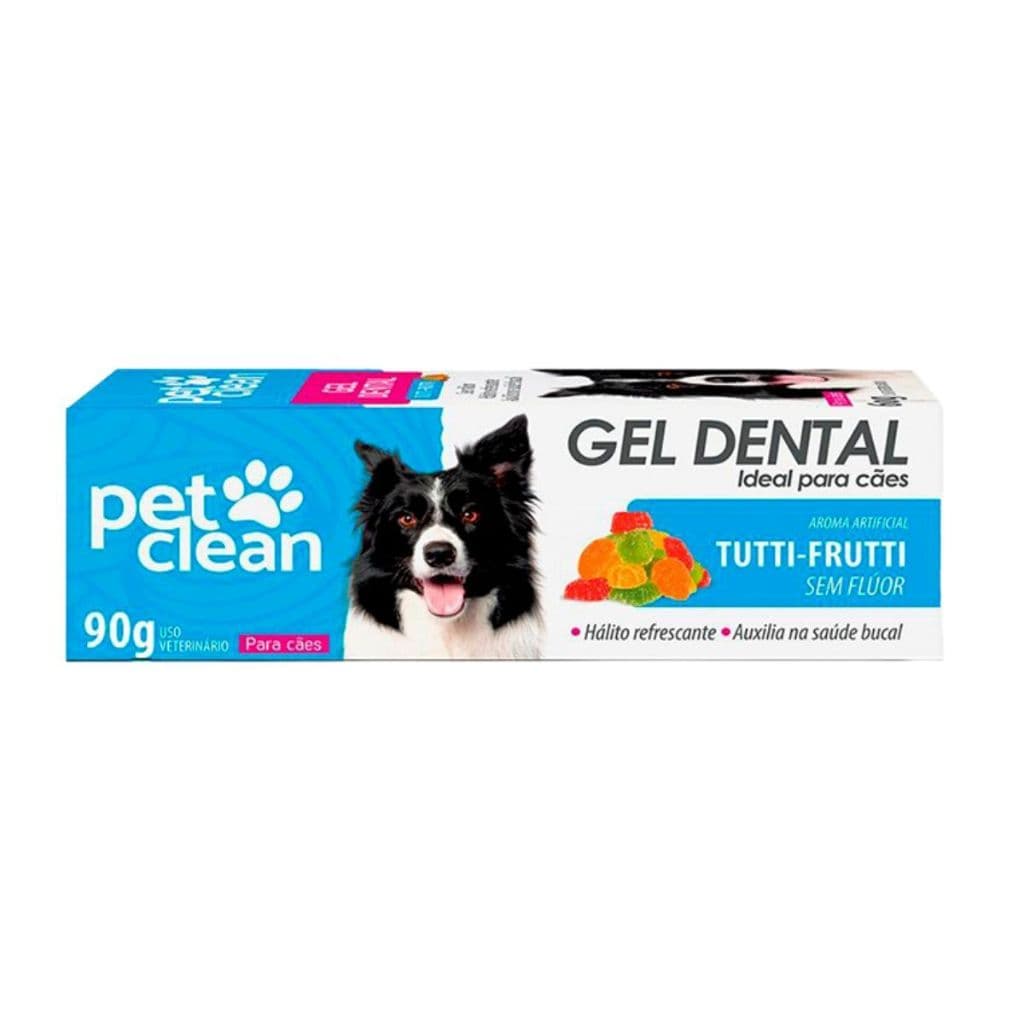 Pasta de Dente Cães e Gatos Pet Clean Gel Dental 90g - Tutty Frutty