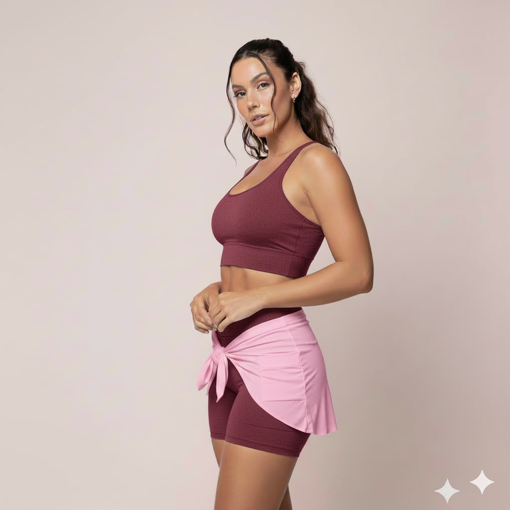 Conjunto Fitness Short Suplex Cós Alto + Top suplex + tapa bumbum  - Roupa de Academia Treino Caminhada Feminina