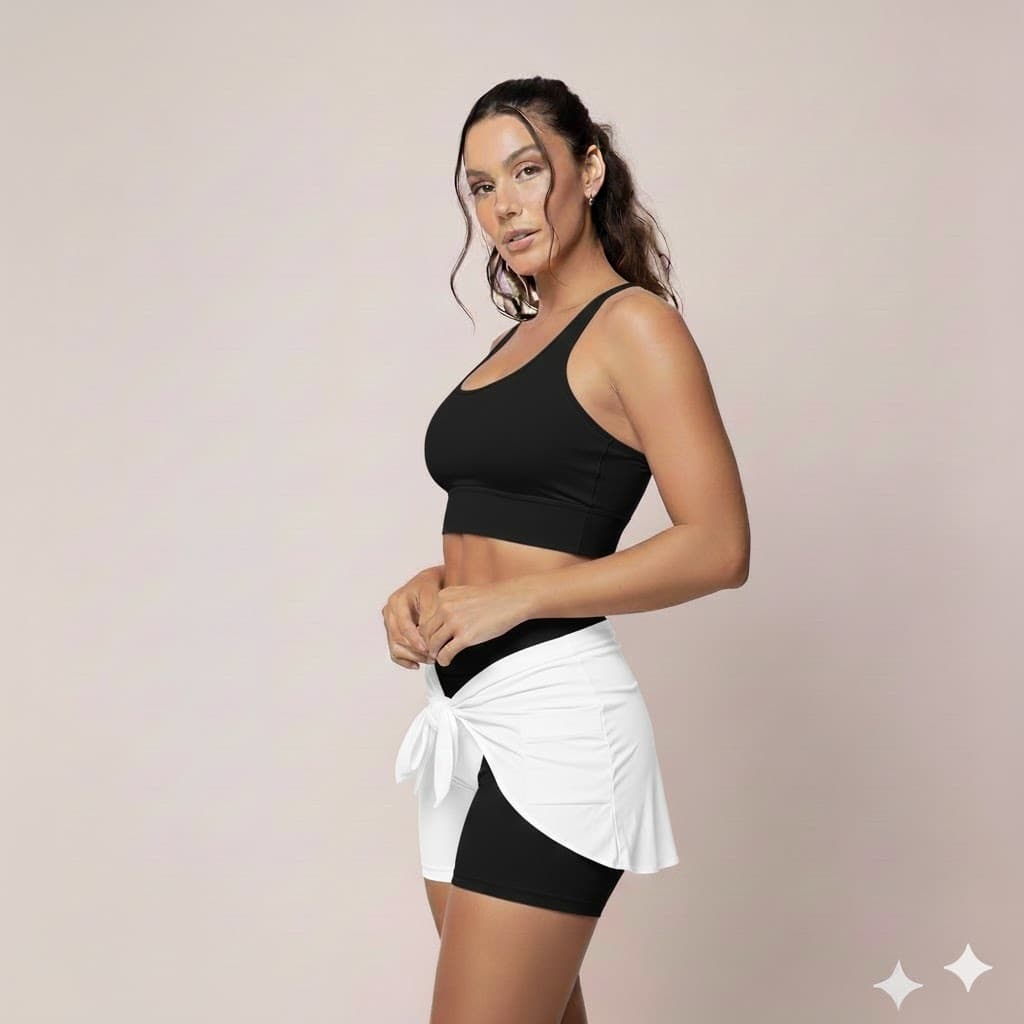 Conjunto Short + Top + Tapa Bumbum Suplex - Roupa de Academia Treino Caminhada Feminina Yoga Zero Tranparencia Conforto