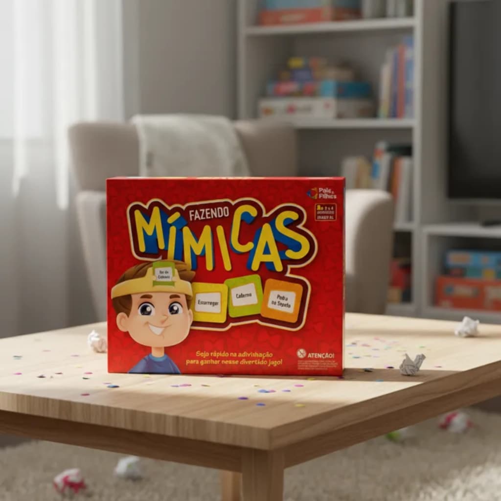 Jogo Fazendo Mimica Educativo Infantil Brinquedo Pais e Filhos Jogo de Tabuleiro 0987
