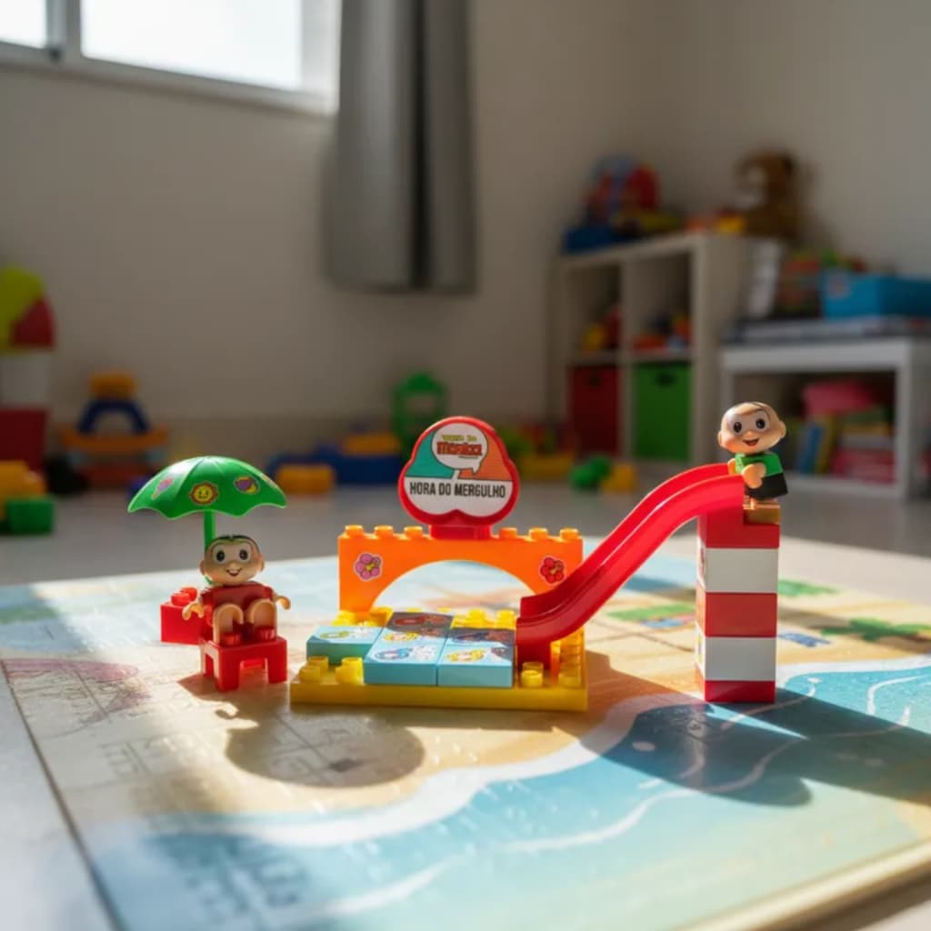 Brinquedo Blocos de Montar Turma da Mônica Hora do Mergulho Mini