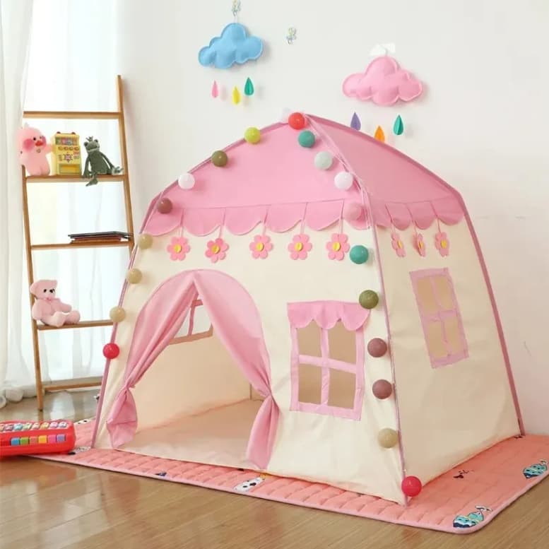 Barraca Infantil Menina Casinha Flor Rosa Tenda Casinha Doce Envio Imediato + Surpresa