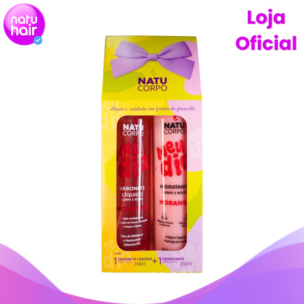 Kit Hidratante + Sabonete Líquido Morango Natucorpo Meu Dia 250g