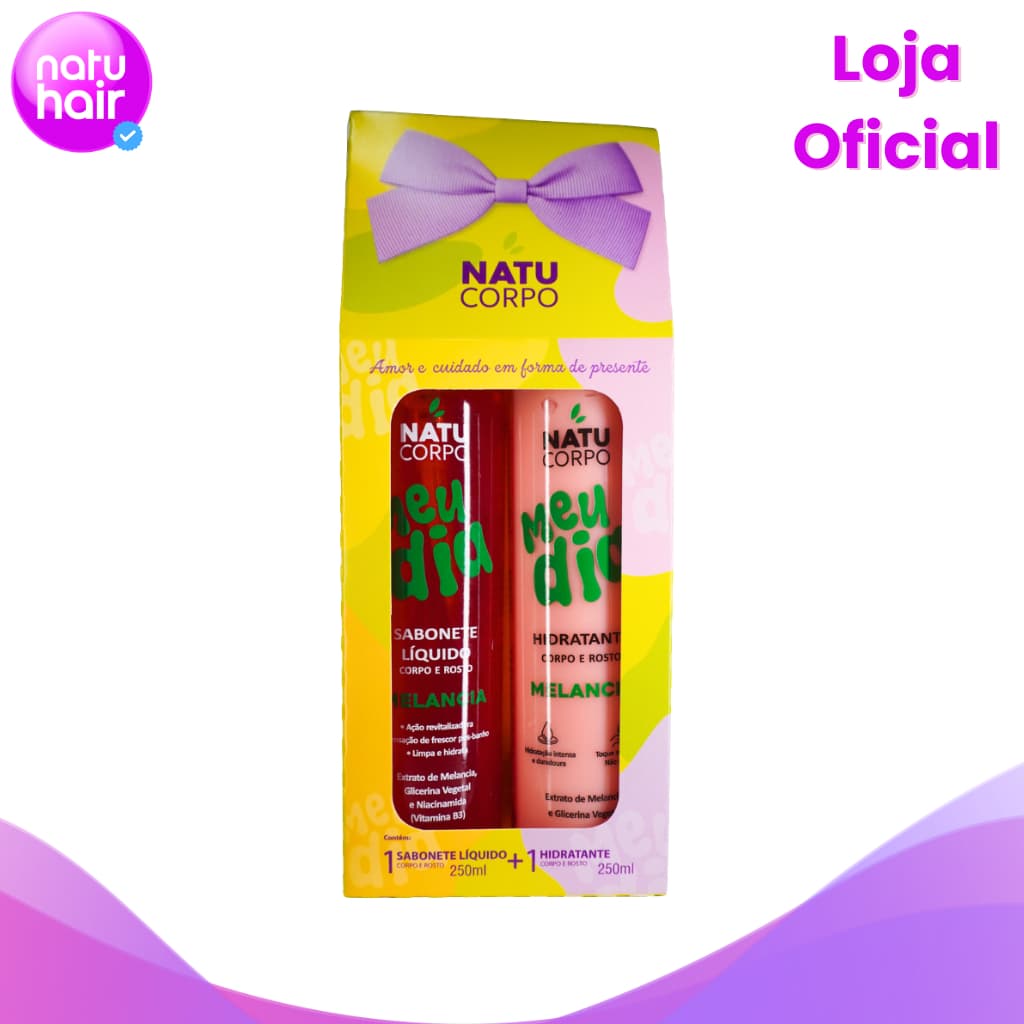 Kit Hidratante + Sabonete Líquido Melancia Natucorpo Meu Dia 250g
